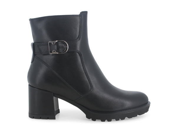Melluso Comfortable Classic Ankle Boot with Zip and Buckle Leather Upper